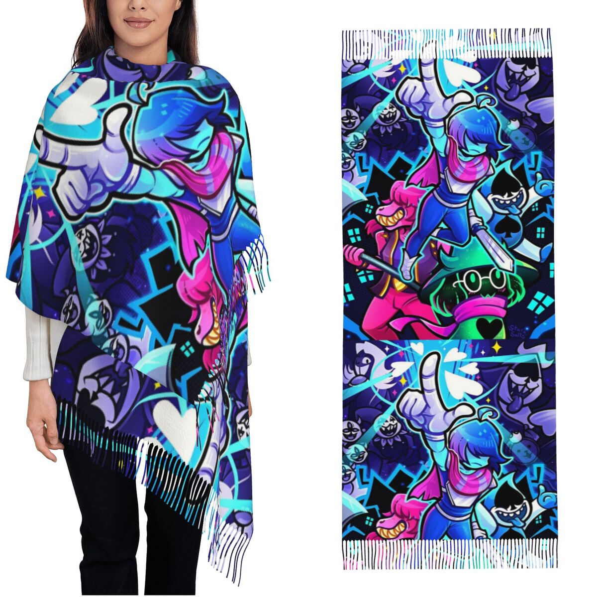 Pashmina Wrap Large - Deltarunes Scialle Avvolge Sciarpa lunga grande