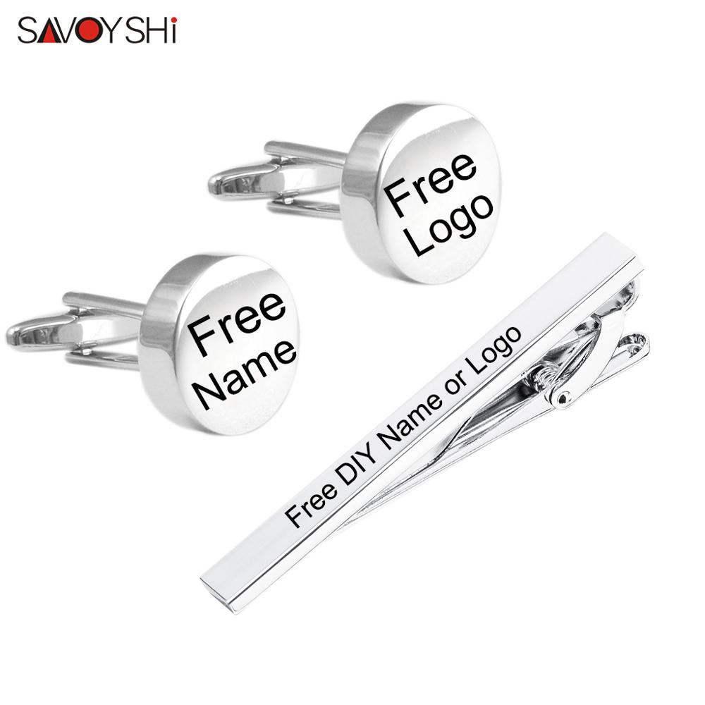 Tie Bar Set Gift - SAVOYSHI Incisione gratuita Nome Gemelli Set