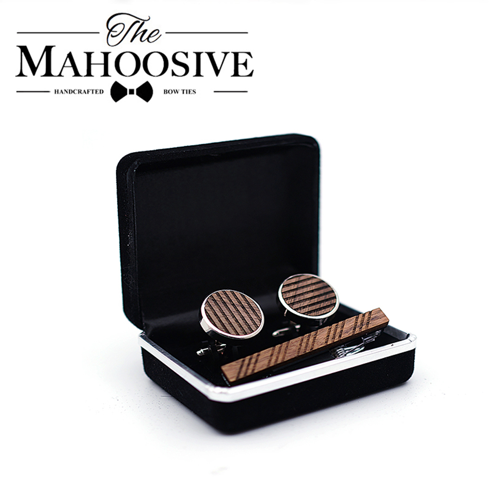 Tie Bar Set Gift - Gemelli in legno di alta qualità