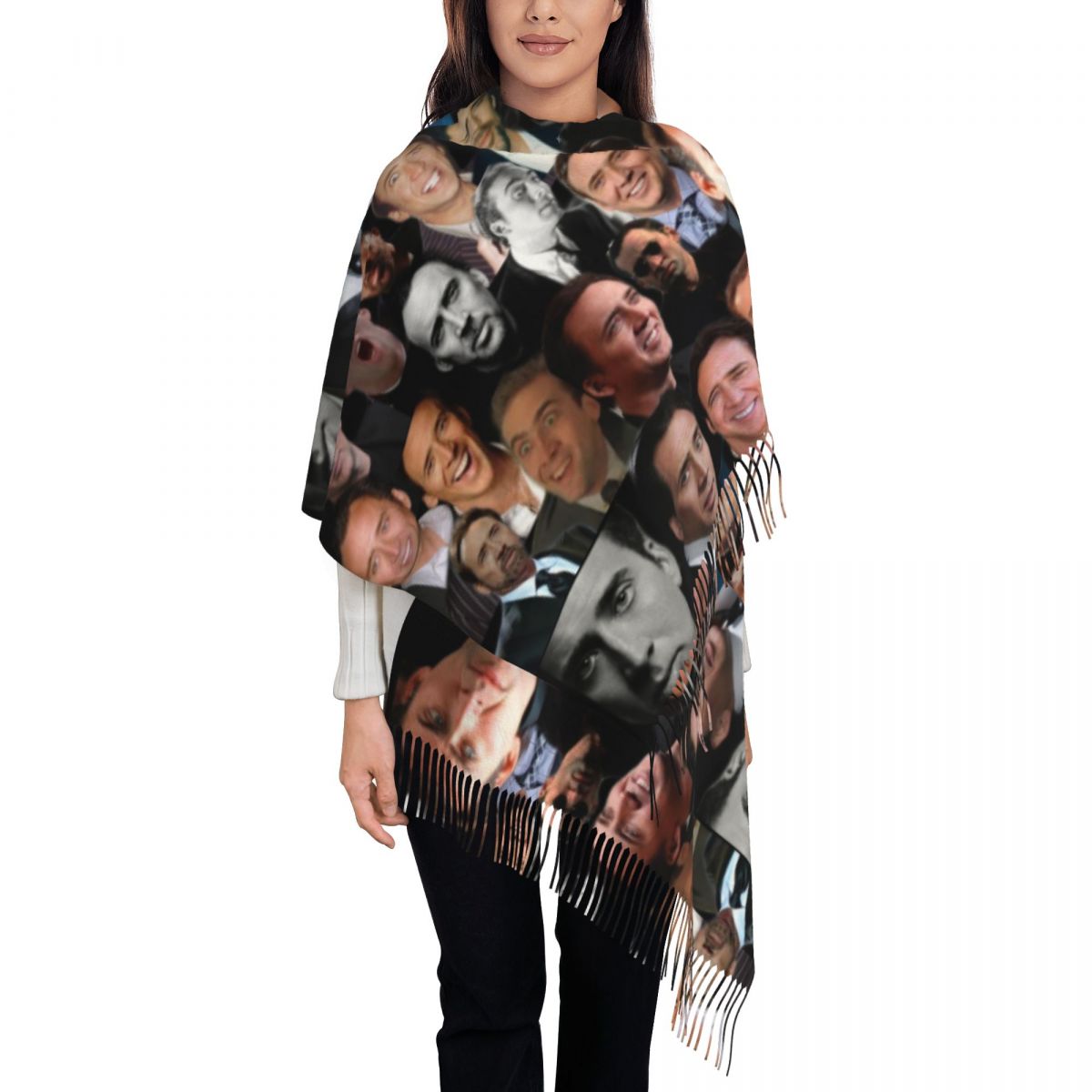 Pashmina Wrap Large - Nicolas Cage Colllage Scialle Avvolge Donna