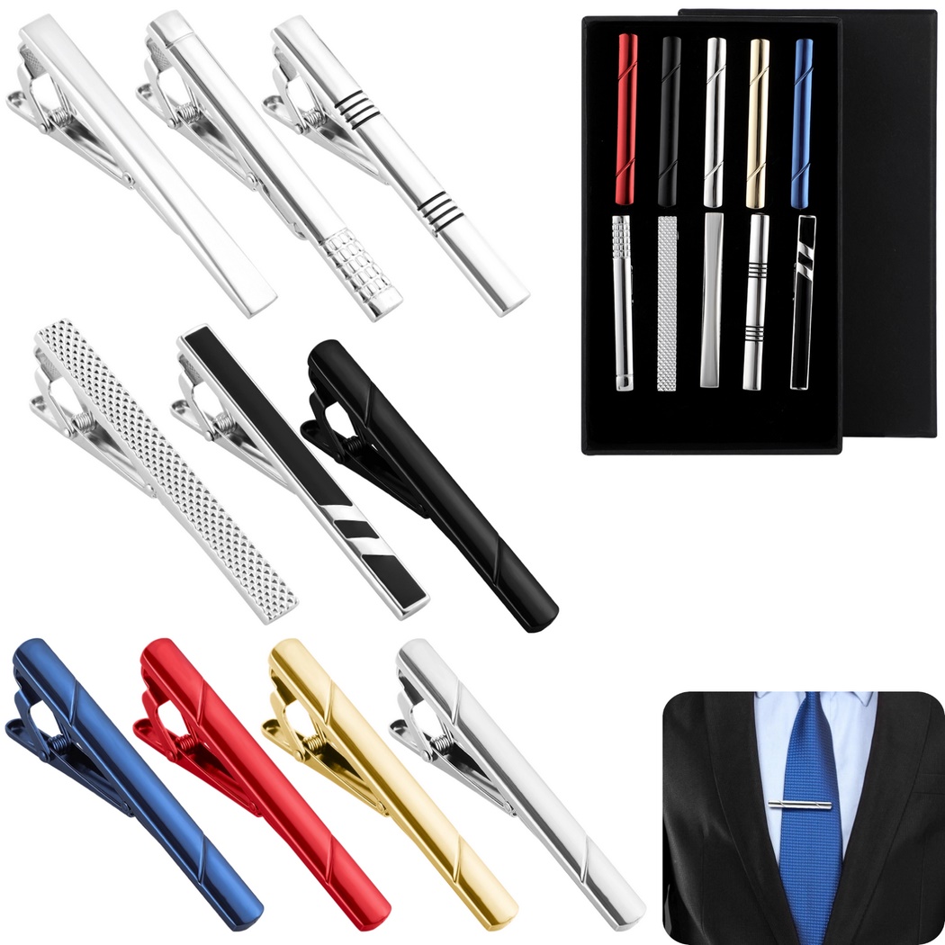 Tie Bar Set Gift - Set di 10 fermacravatte da uomo