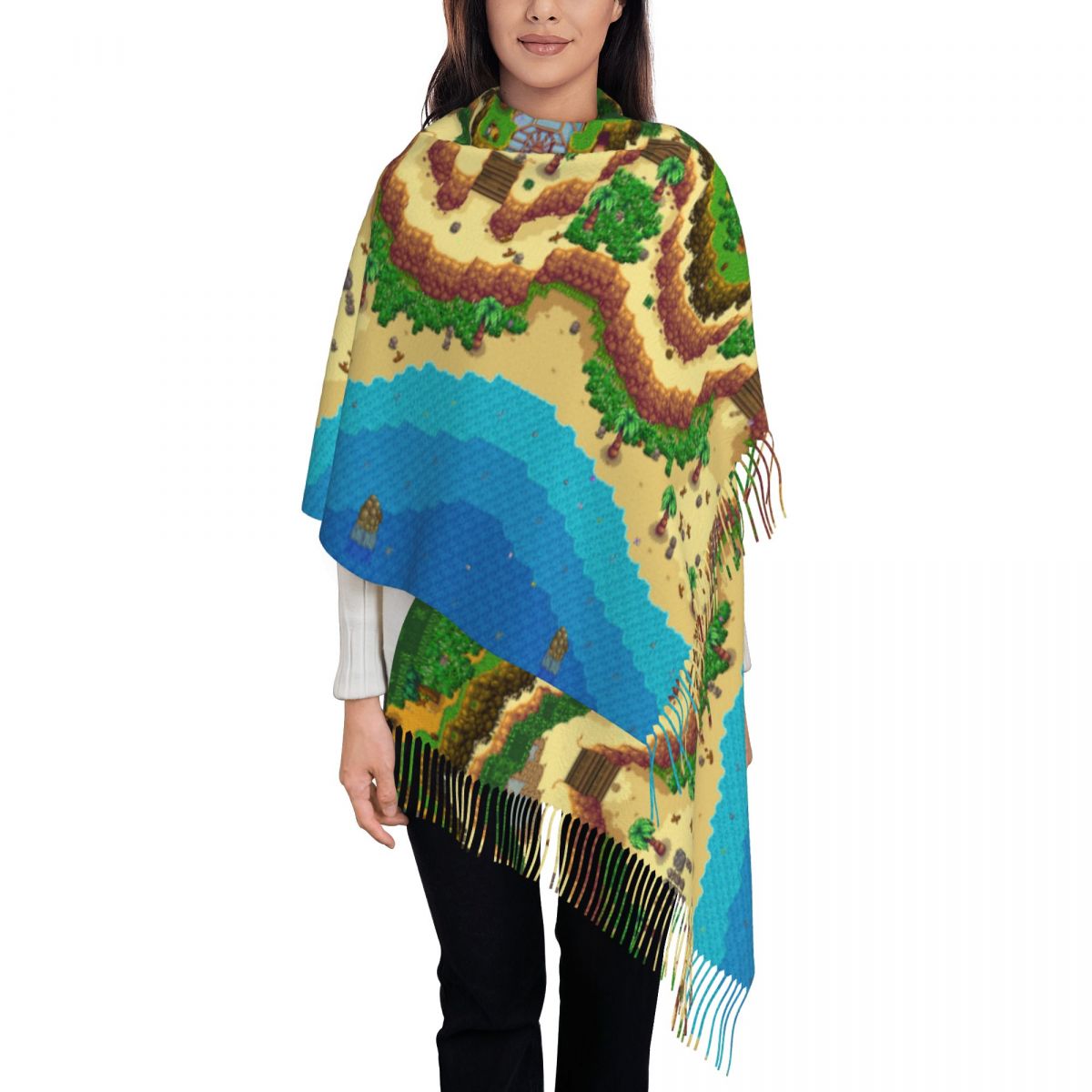 Pashmina Wrap Large - Sciarpa con mappa Stardew Valley per