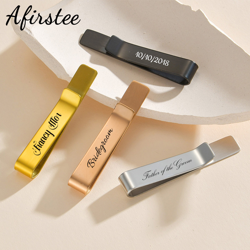 Tie Bar Set Gift - Clippole per cravatta con nome inciso