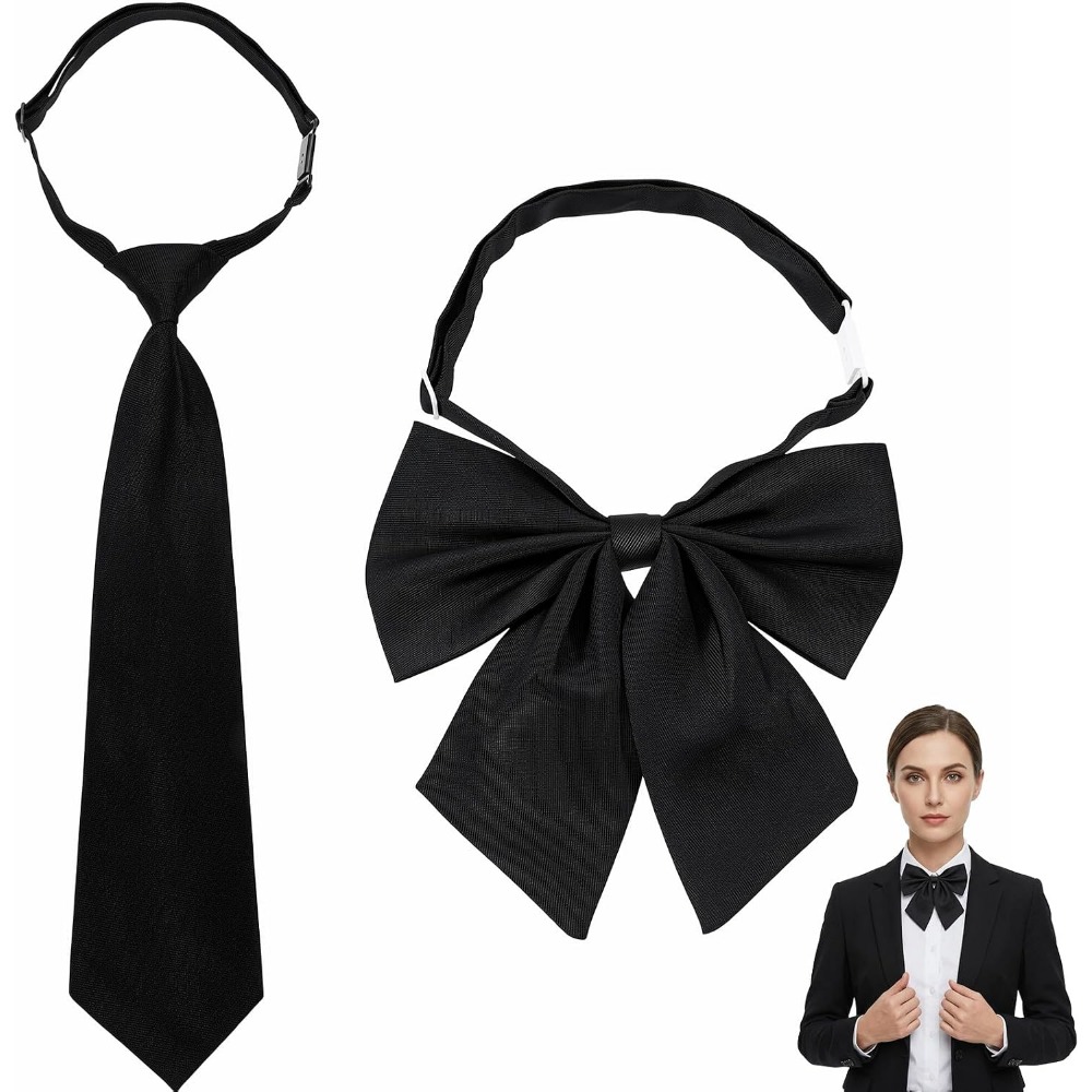 Bow Tie Pre Tied - Papillon Neri da Donna, Grandi e