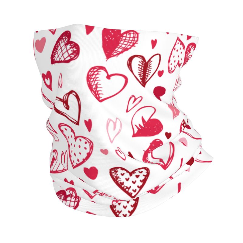 Neck Warmer Tube - Scaldacollo Bandana con Cuori Rosa e