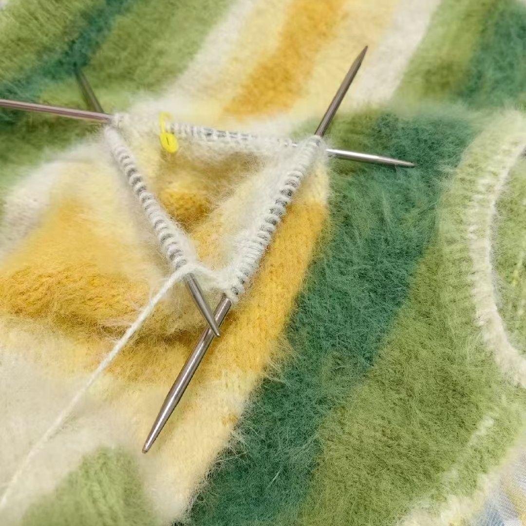 Woven Scarf Blanket - Filato di Lana Mohair Sfumato Tinto
