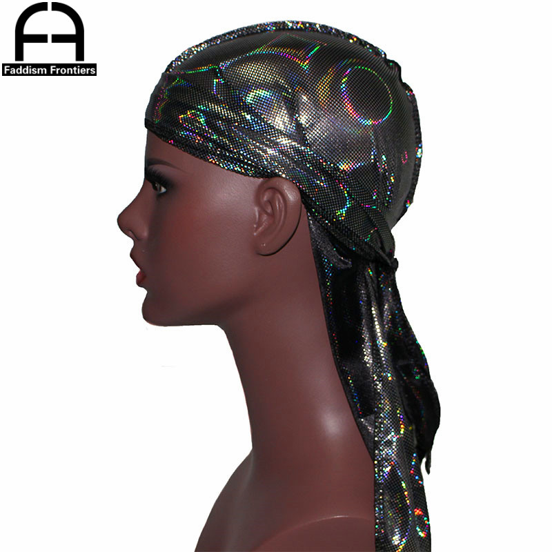 Bandana Doo Rag - Nuovi uomini colorati luccicanti setosi Durags