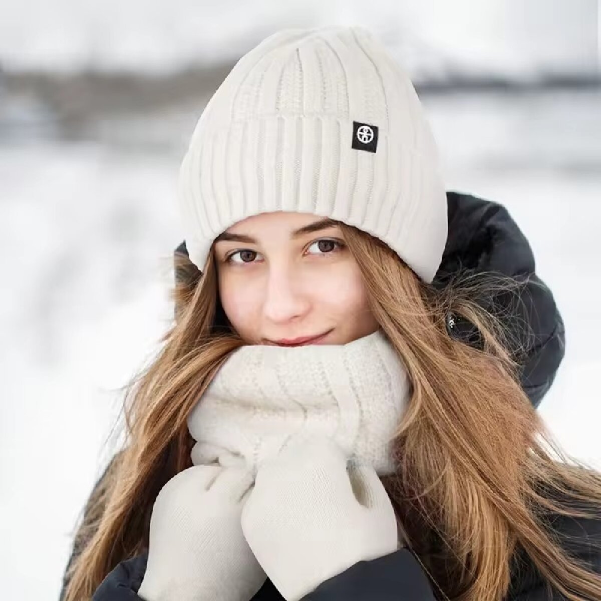 Muffler Men Wool - 3 pezzi berretto invernale cappello guanti