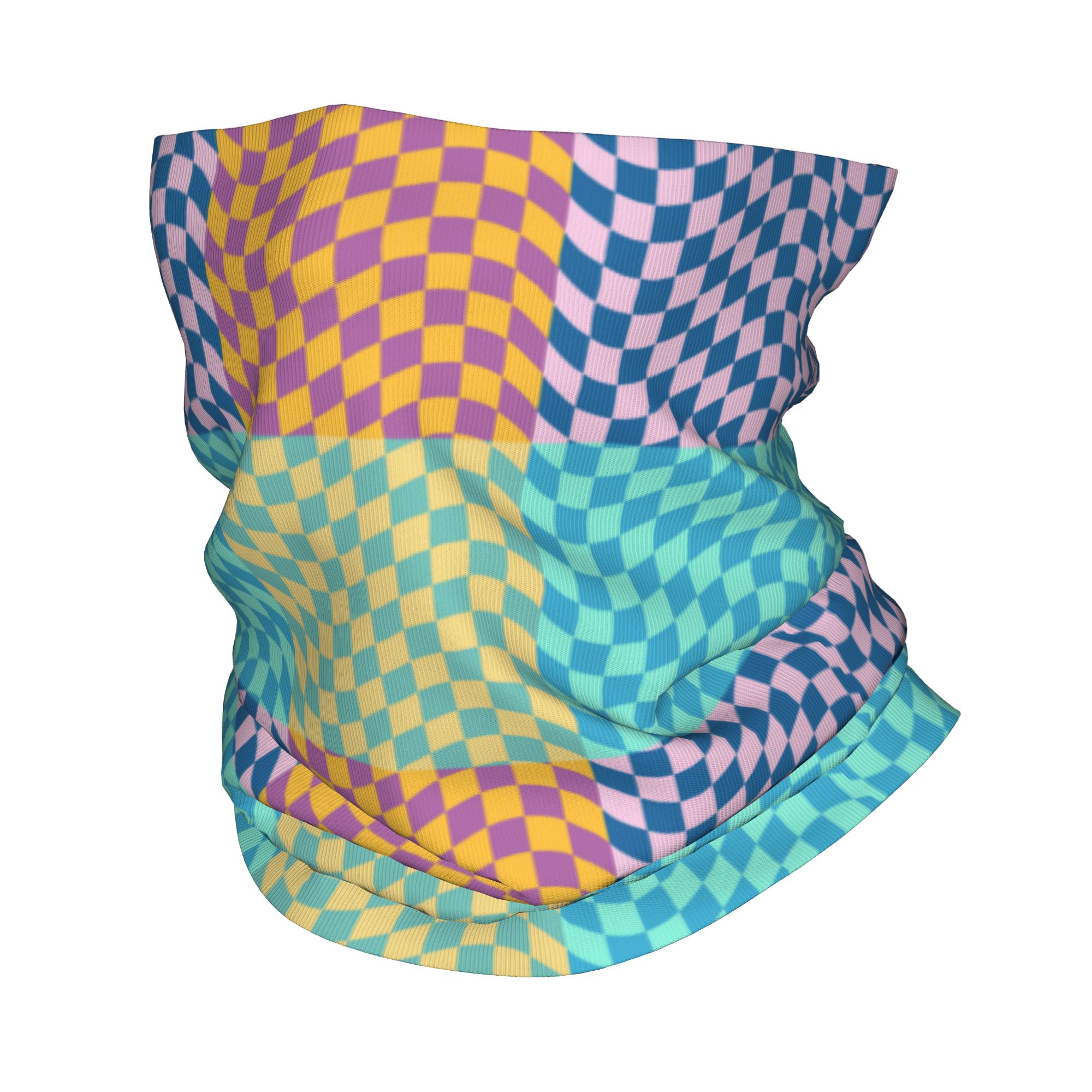 Neck Warmer Tube - Bandana a quadretti colorata personalizzata Ghetta