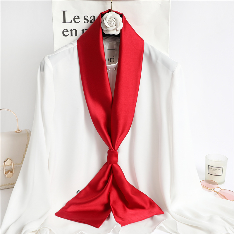 Ascot Neck Scarf - Sciarpa Lunga in Seta Rossa Tinta
