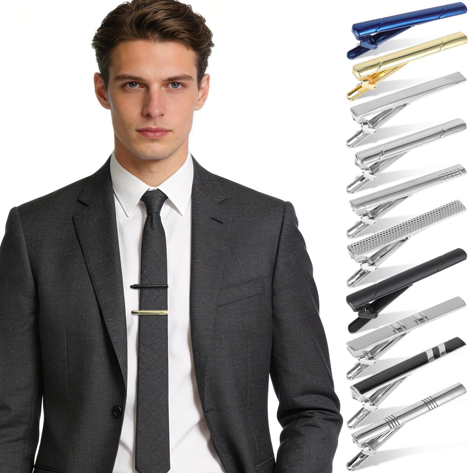 Set di 10 fermagli per cravatt - Tie Bar Set Gift recensione e prezzo