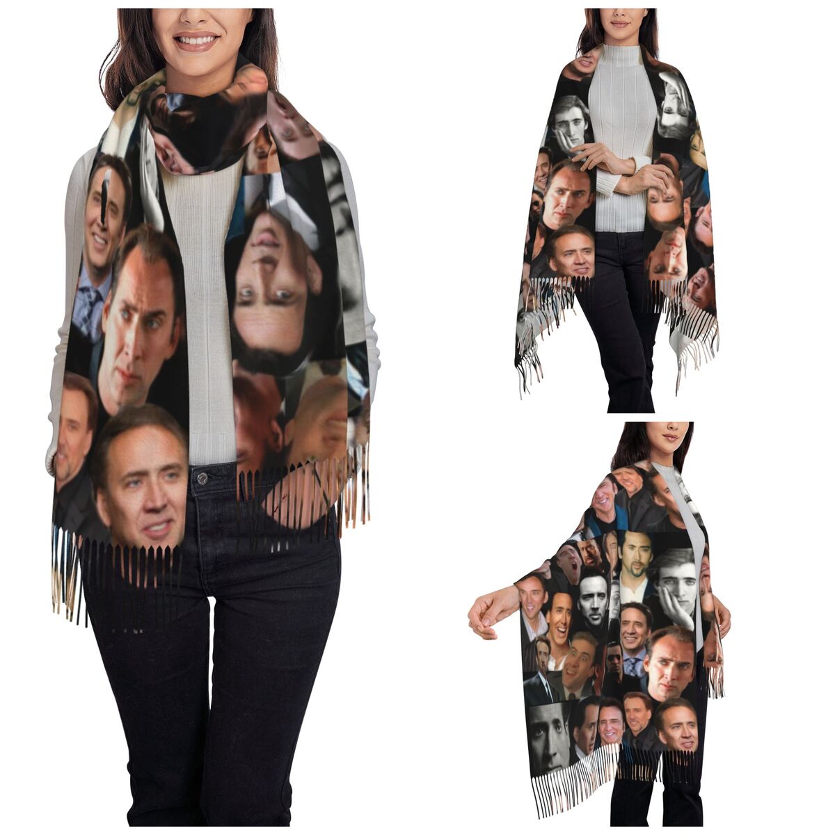 Nicolas Cage Colllage Scialle  - Pashmina Wrap Large recensione e prezzo