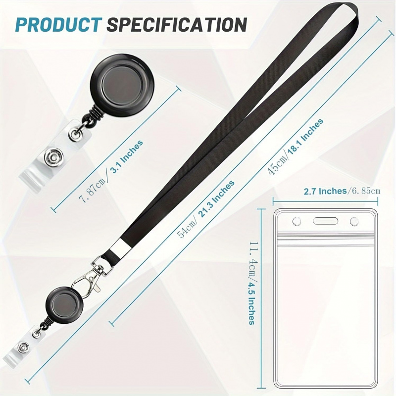 Set di 4 Cordini Neri Retratti - Lanyard Badge Holder recensione e prezzo