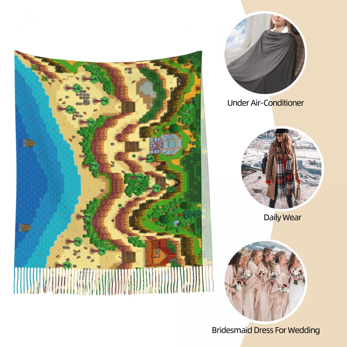 Sciarpa con mappa Stardew Vall - Pashmina Wrap Large recensione e prezzo