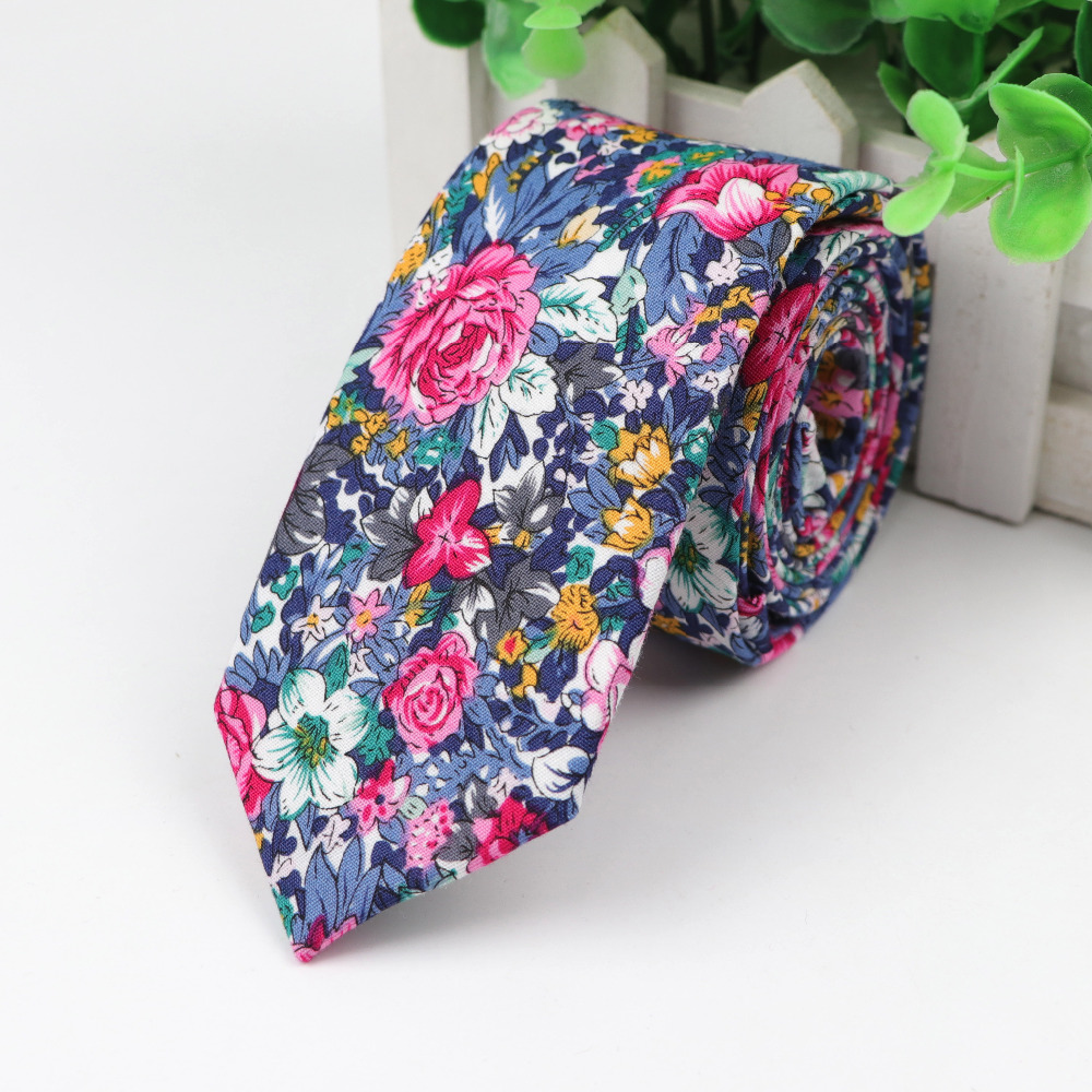 Cravatta a fiori in cotone Cra - Skinny Tie Men recensione e prezzo