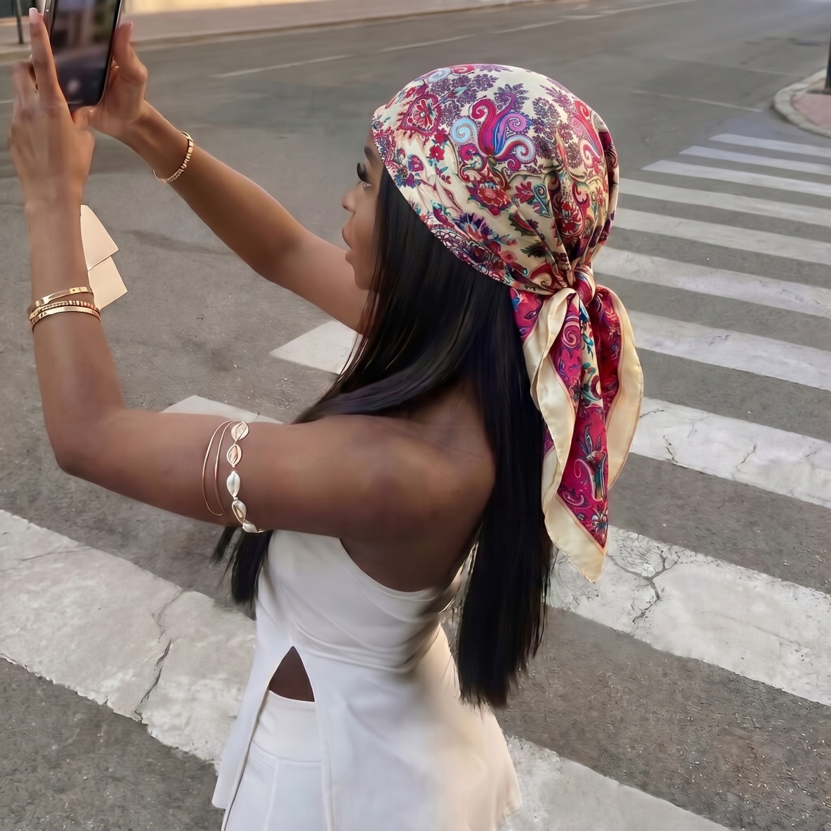 Nuovo Foulard Quadrato in Seta - Face Scarf Mask recensione e prezzo