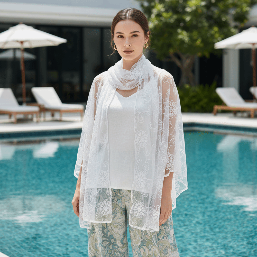Sciarpa in pizzo ricamata flor - Stole Wedding Shawl recensione e prezzo